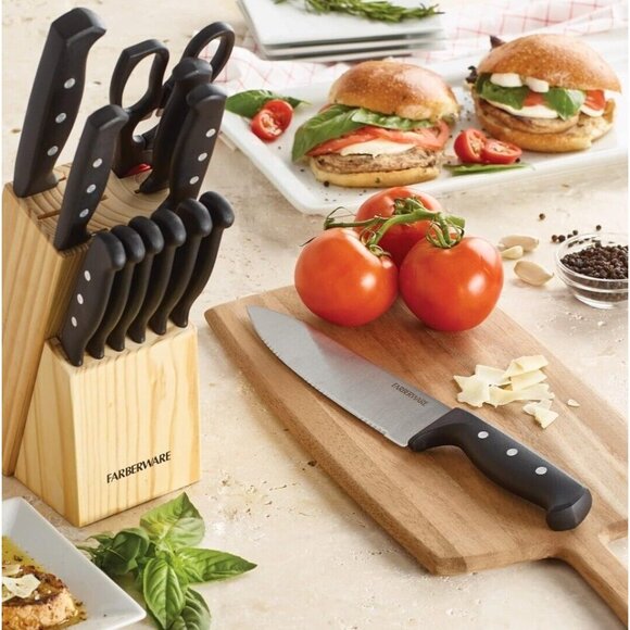 Knife Block Set with Kitchen Stainless Steel Sharpening Cutlery Knives 22 Piece - Picture 7 of 7